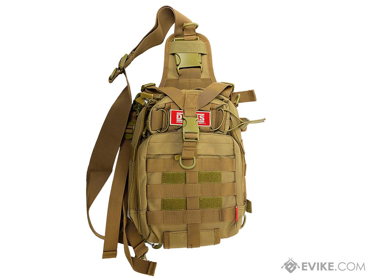 DRESS 2WAY 2.0 Military Messenger Shoulder Convertible Pack (Color: Khaki)