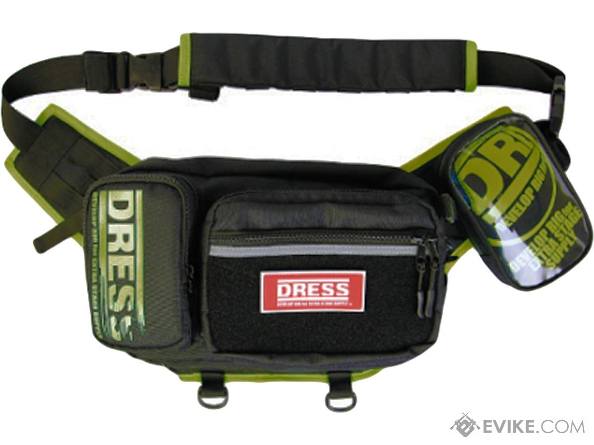 DRESS Waist & Shoulder 2-Way Fishing Bag PLUS (Color: Black / Lime Green),  MORE, Fishing, Fishing Apparel -  Airsoft Superstore