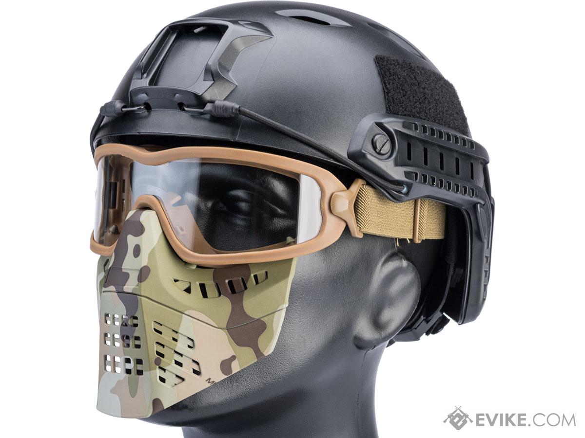 TMC Full Face Mask with Removable ANSI 87.1 Goggles (Color: Multicam / Clear Lens)