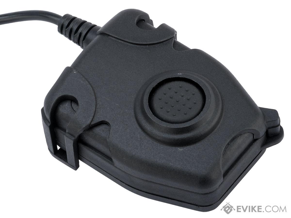 WADSN PR Style Tactical PTT with Headset Adapter (Connector: Midland)