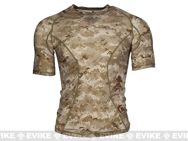 Emerson Skin-tight Base Layer Camo V-Neck Running Shirt (Color: AOR1 Camo / Large)