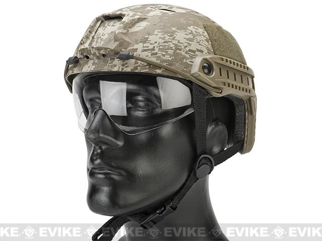 Emerson Bump Type Tactical Airsoft Helmet w/ Flip-down Visor (BJ Type ...