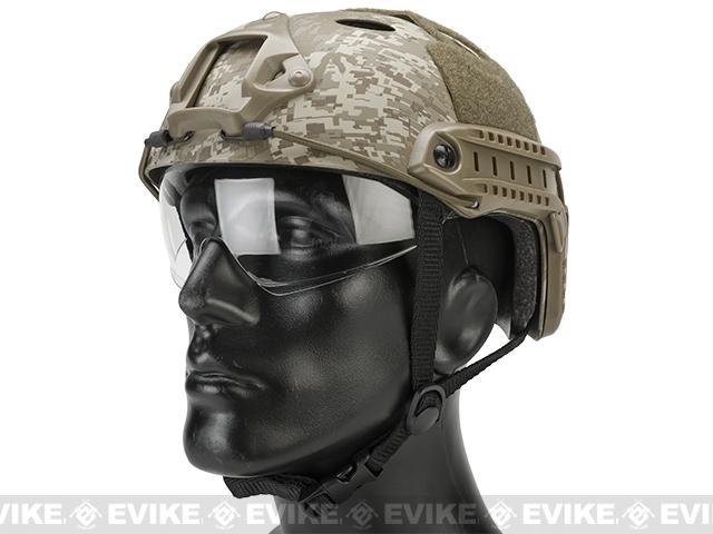 airsoft bump helmet low profile vs bike helmet Matrix Basic PJ Type Tactical Airsoft Bump Helmet w/ Flip-down Visor  (Color: Digital Desert)