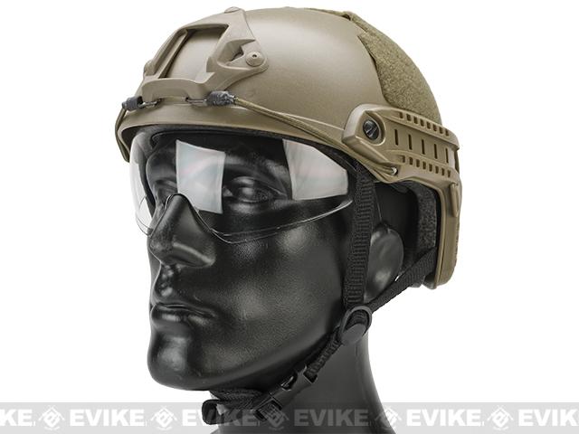 Emerson Bump Type Tactical Airsoft Helmet w/ Flip-down Visor (Type ...