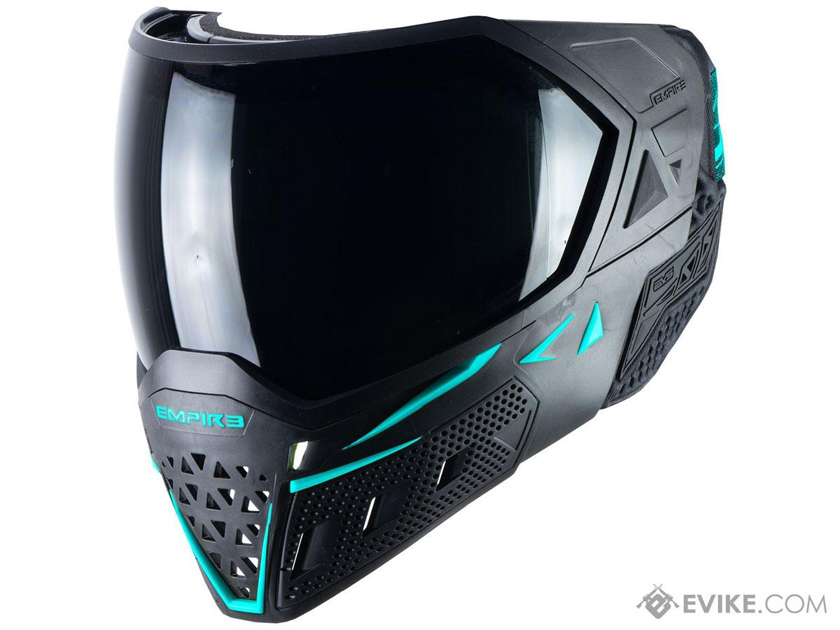 Empire Paintball EVS Full Face Mask (Color: Black & Aqua / Ninja and Clear Thermal Lens Set)