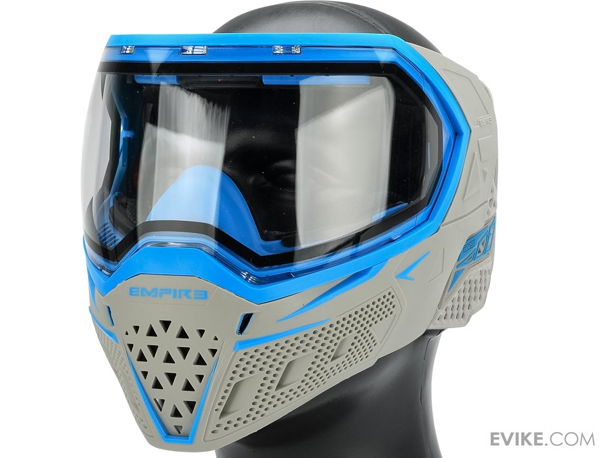 Empire Paintball EVS Full Face Mask (Color Grey & Cyan / Clear Thermal