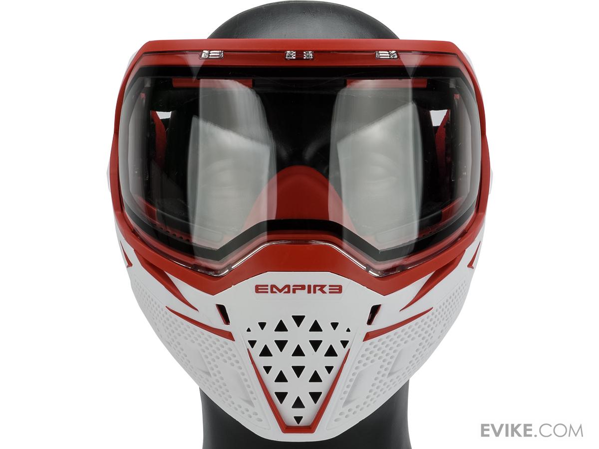 Empire Paintball EVS Full Face Mask (Color White & Red / Clear Thermal Lens), Tactical Gear