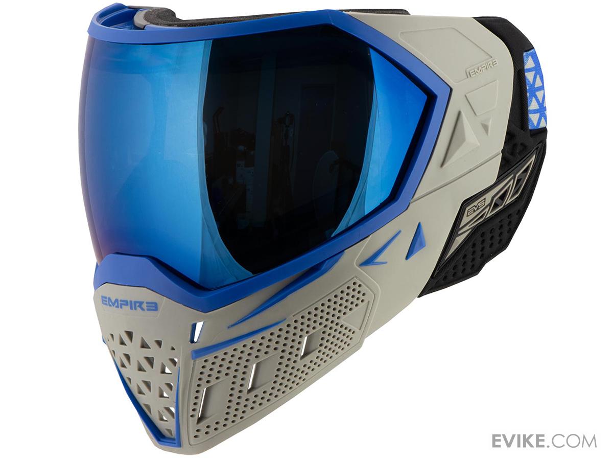 Empire Paintball EVS Full Face Mask (Color Grey & Blue / Blue Mirror