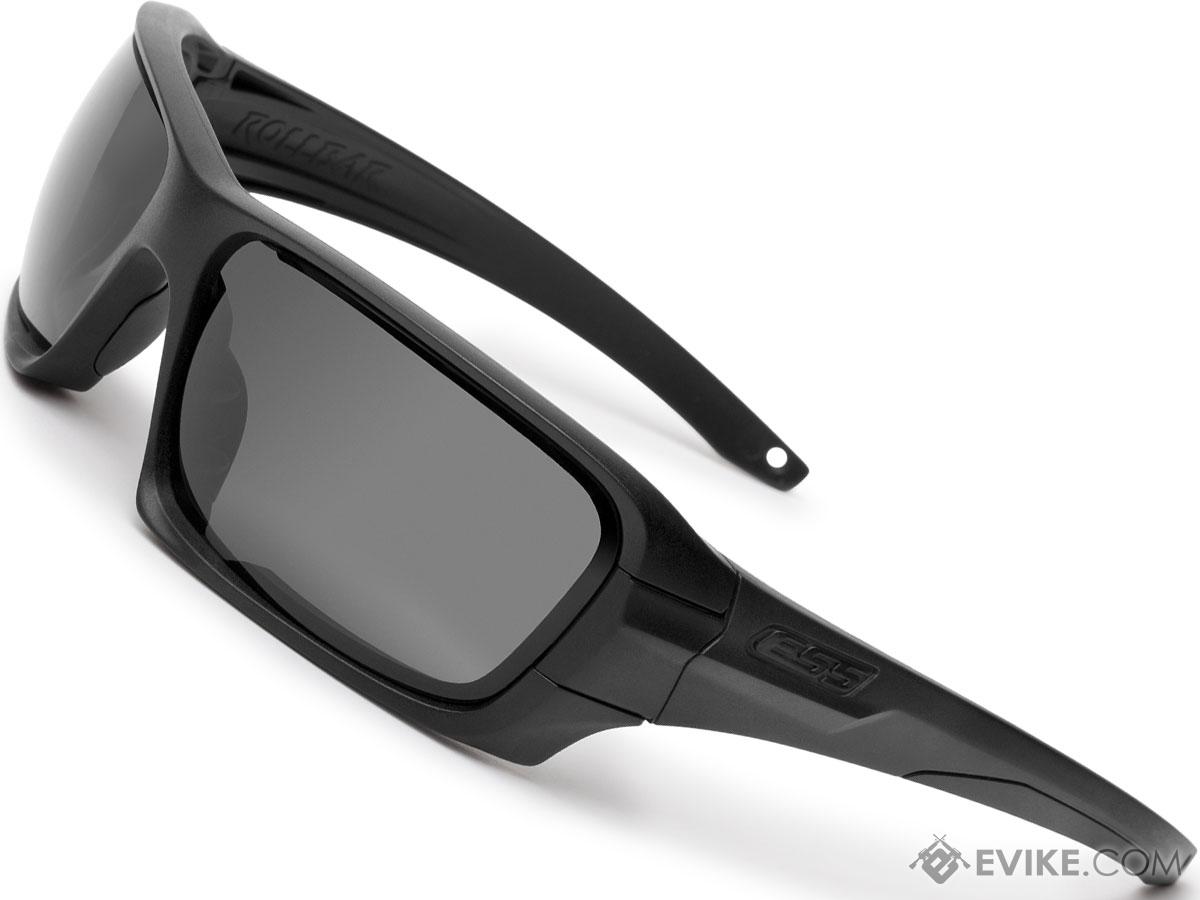 ESS Rollbar ANSI Rated Rapid Lens Exchange Sunglasses (Color: Black w/ Subdued Logo / Clear & Smoke Gray Lens)