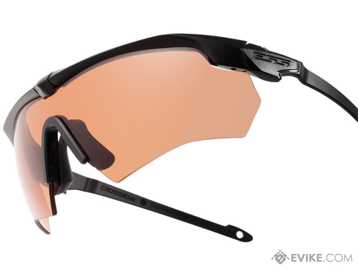ESS Crossbow Suppressor Ballistic Eyeshield Package (Color: Black Frame / Clear and HD Copper Lenses)