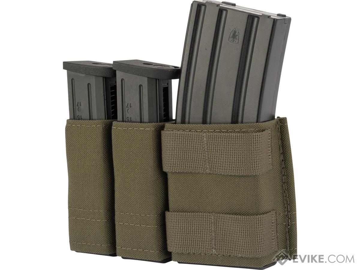 Esstac Side-BY-Side 1+2 5.56 / Double Stack Pistol KYWI Mag Pouch w/ Fight Light MALICE Clips (Color: Ranger Green)