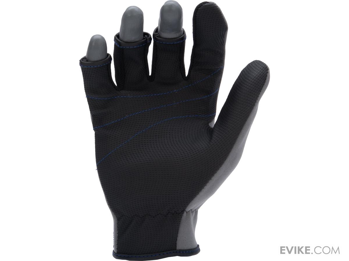 Fishing.Evike Shark Skin 3Finger Deep Sea Fishing Gloves (Style Grey