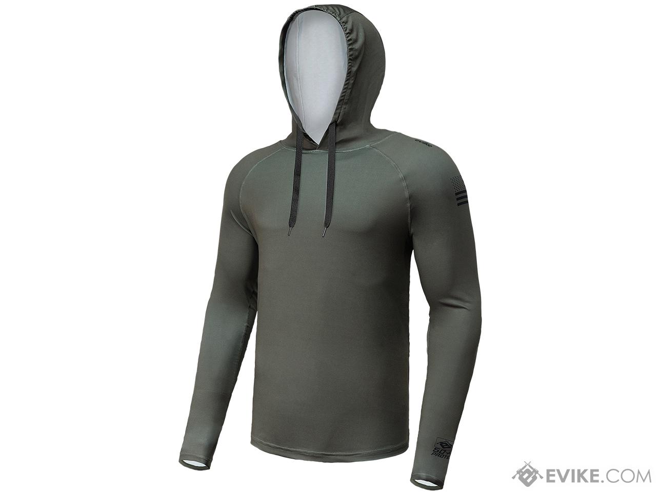 Evike.com Helium Armour UPF50 Body Protective Battle Hoodie for Fishing / Airsoft (Color: Foliage Green / Large)
