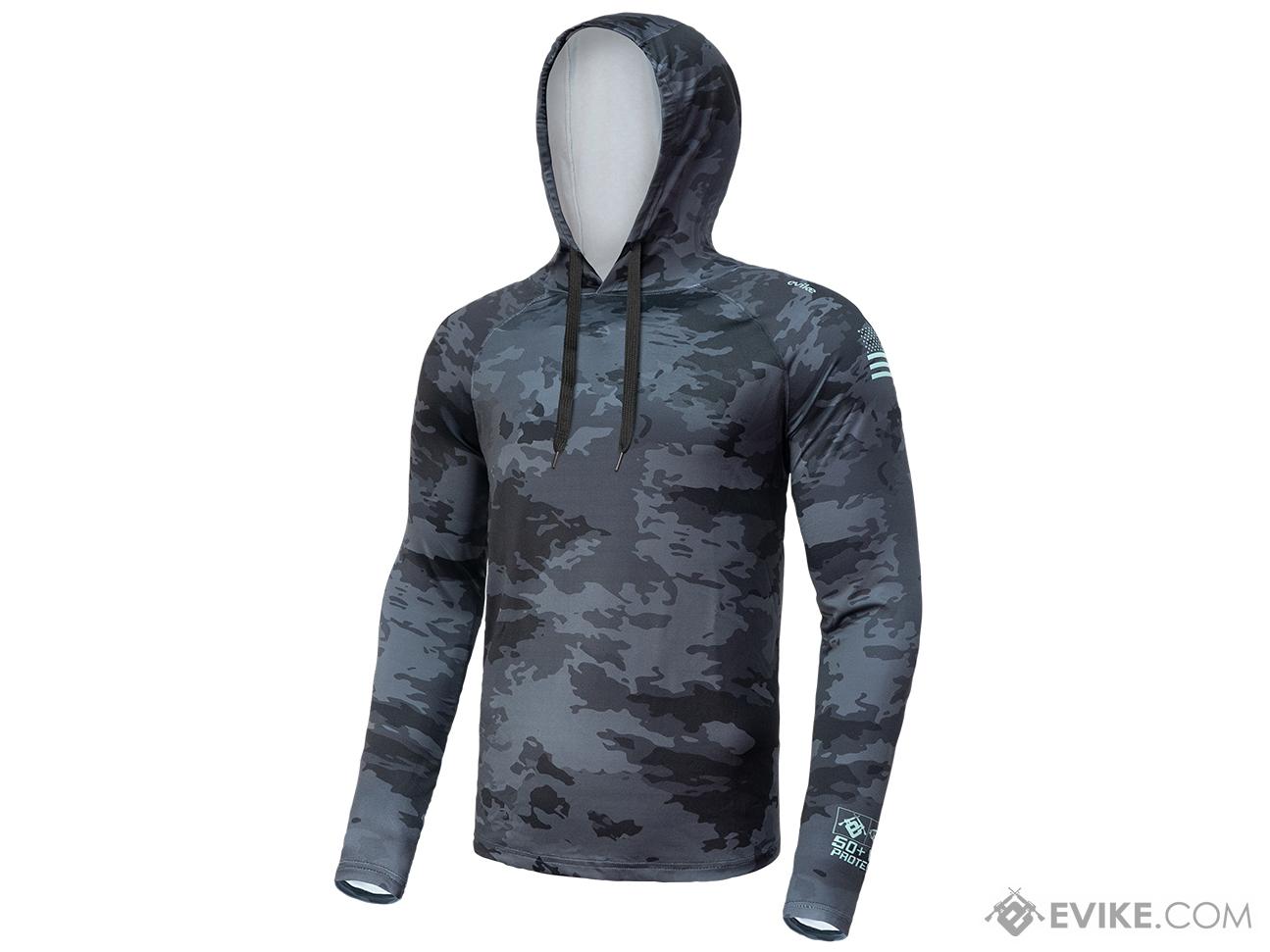 Evike.com Helium Armour UPF50 Body Protective Battle Hoodie for Fishing / Airsoft (Color: Black Camo / Large)