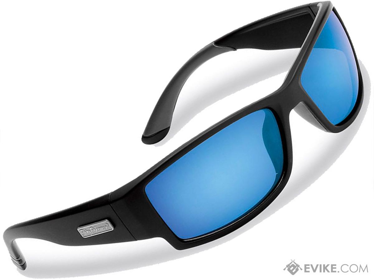 Flying Fisherman Razor Polarized Sunglasses (Color: Matte Black w/ Smoke-Blue Mirror Lens)