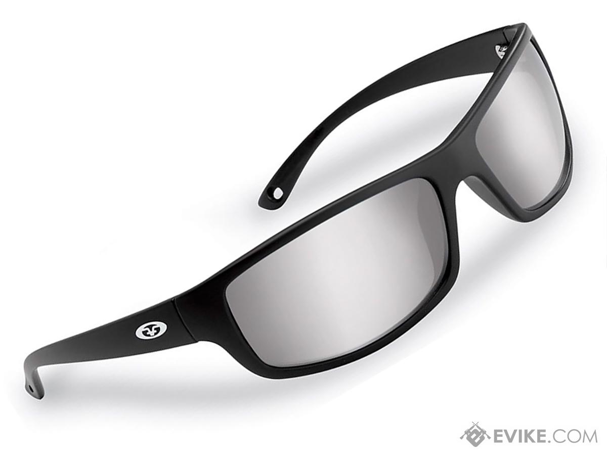 Flying Fisherman Slack Tide Polarized Sunglasses (Color: Black w/ Smoke-Silver Mirror Lens)