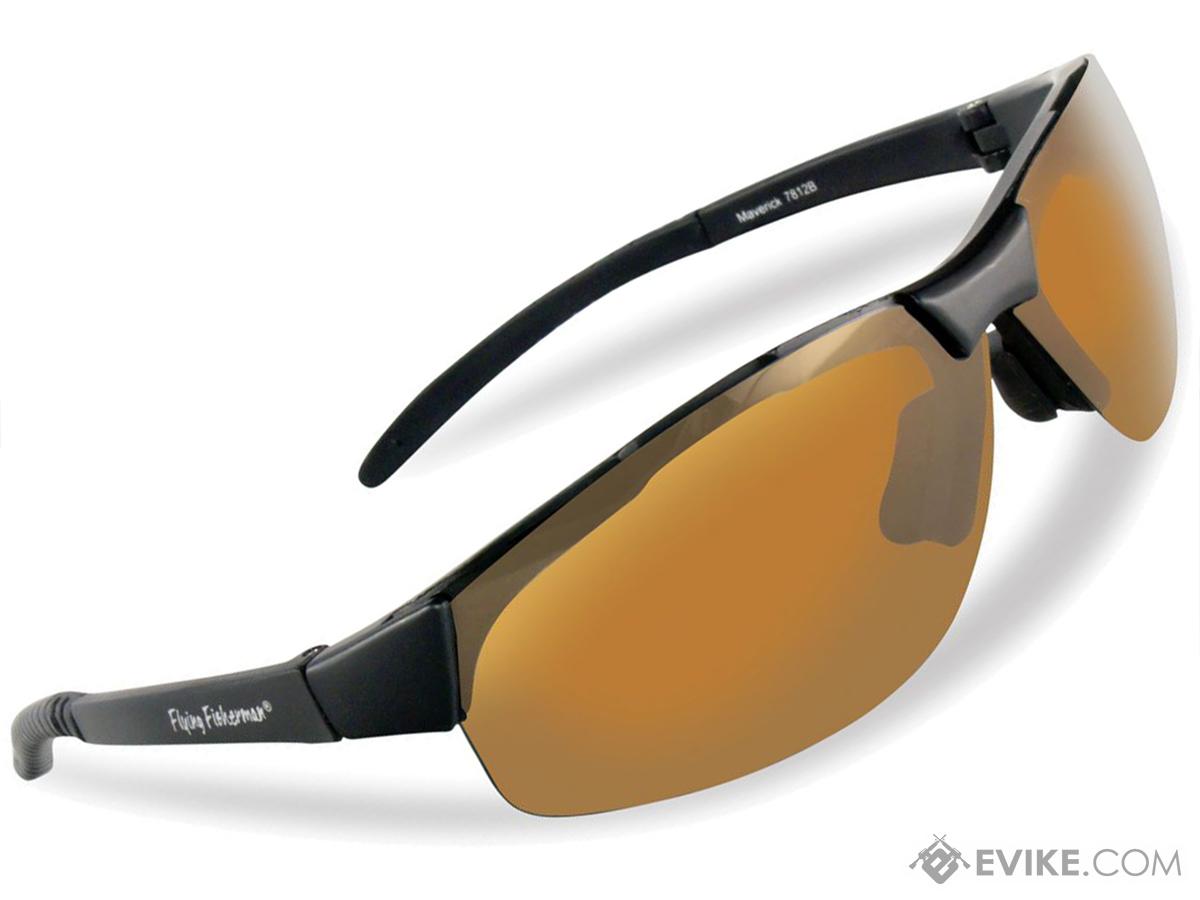 Flying Fisherman Maverick Polarized Sunglasses (Color: Matte Black w/ Amber Lens)