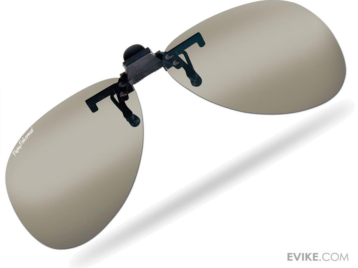 Flying Fisherman Flip-Up Clip-On Aviator Sunglasses (Model: Teardrop w/ Smoke Lens)