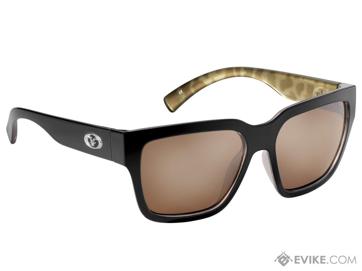 Flying Fisherman Harper Polarized Sunglasses (Color: Matte Black Frame / Copper-Silver Mirror Lens)
