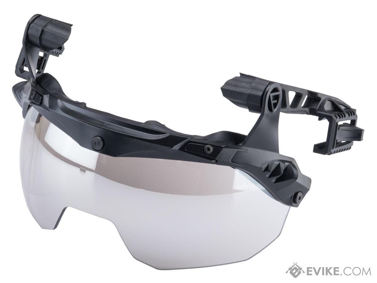 FMA EX Dummy Ballistic Visor for EX Helmet-Mounted Rail Systems (Color: Black / Silver Lens)