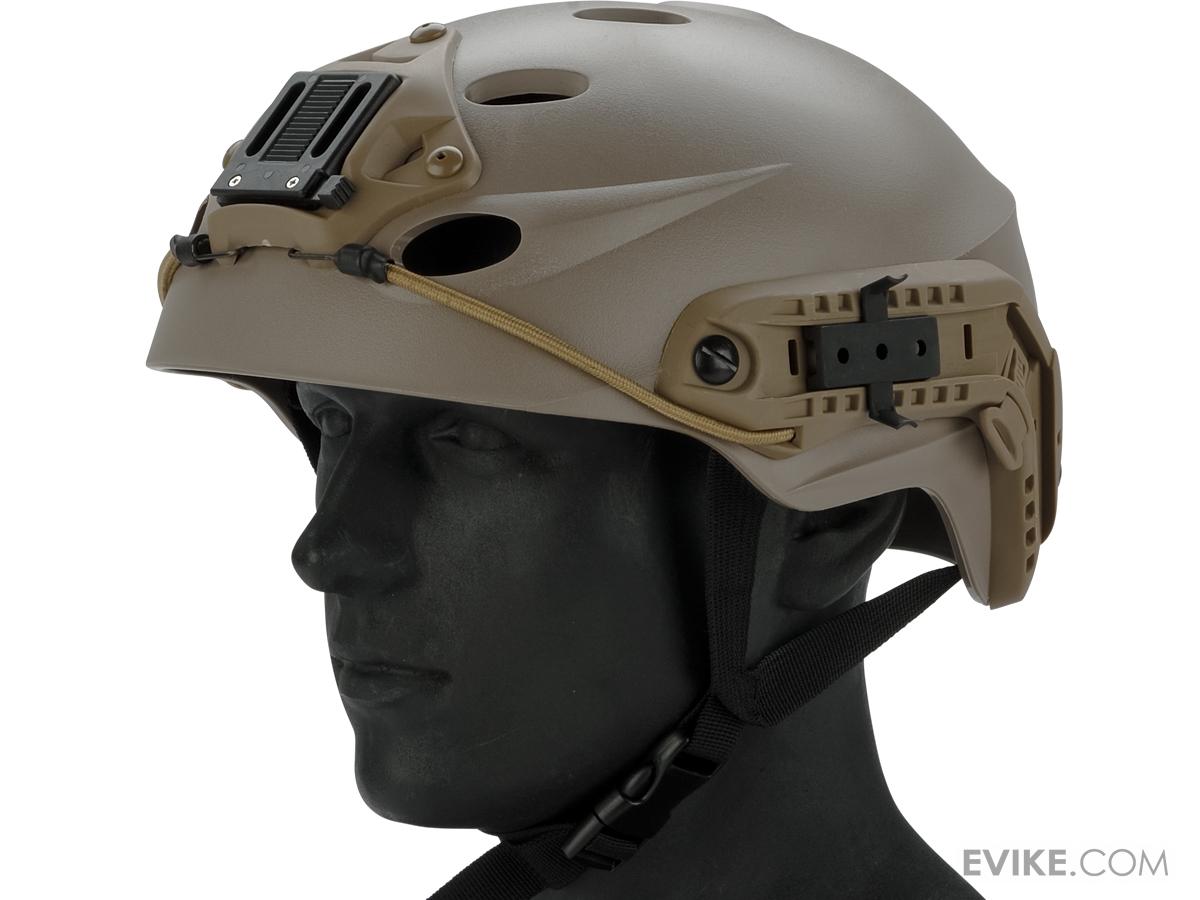 FMA Special Force Recon Tactical Helmet with ARC Rails and NVG Hood (Color: Dark Earth)