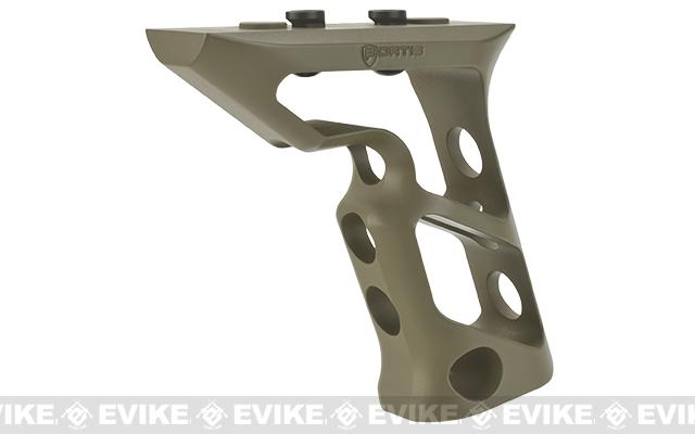 PTS Fortis Shift CNC Machined Billet Aluminum Short Vertical KeyMod Mounted Grip (Color: Dark Earth)