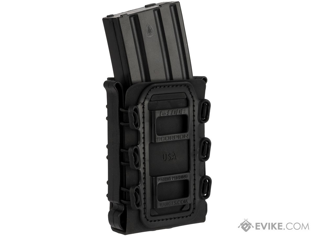 G-Code Soft Shell Scorpion Rifle Magazine Carrier with R1 Molle Clips (Color: Black Frame / Black Shell)