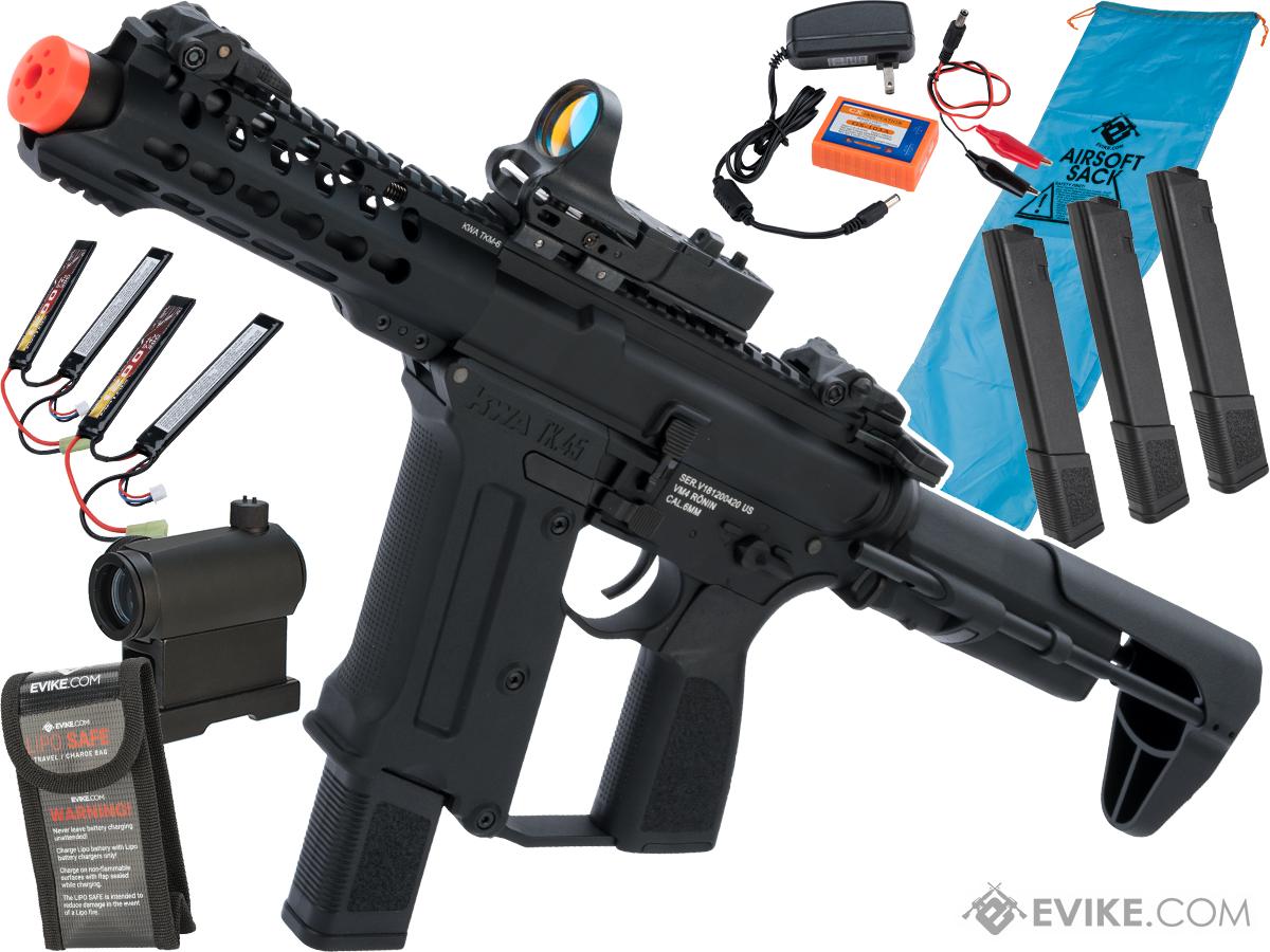 KWA Ronin Tekken Pistol Caliber AR Airsoft AEG Rifle (Model: TK.45c AEG 2.5 / Black / Go Airsoft Package)