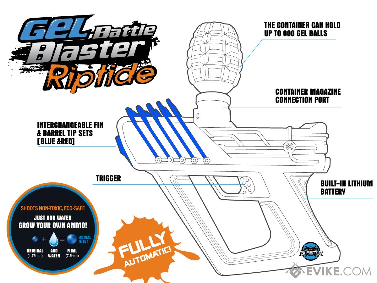 Gel Battle Blaster Water Gel / Hydro Ball Blaster (Model: Riptide Blue)