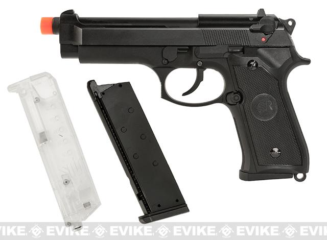 SRC Metal SR-92 M92 Airsoft Green Gas Blow Back Pistol Package Bundle (Two Magazines)
