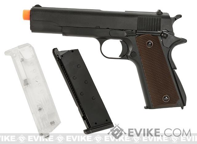 SRC Metal SR-1911 M1911 Airsoft Green Gas Blow Back Pistol bundle with two magazines