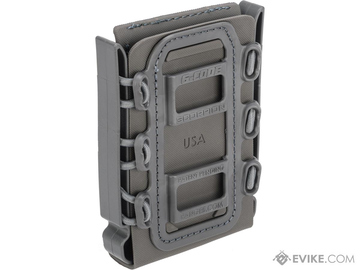 G-Code Soft Shell Scorpion Rifle Magazine Carrier with R1 Molle Clips (Color: Grey Frame / Grey Shell)