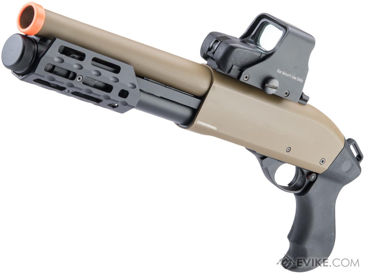 Golden Eagle M870 Gas Powered 3/6 Shot Pump Action Shotgun w/ M-LOK Handguard (Color: Tan / Pistol Grip)