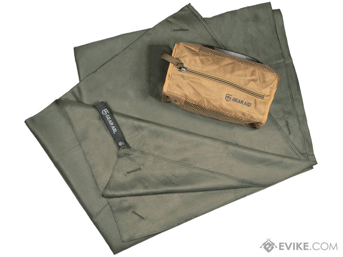 Gear Aid McNett Tactical Ultra Compact Microfiber Towel & Bag Green Large Travel 