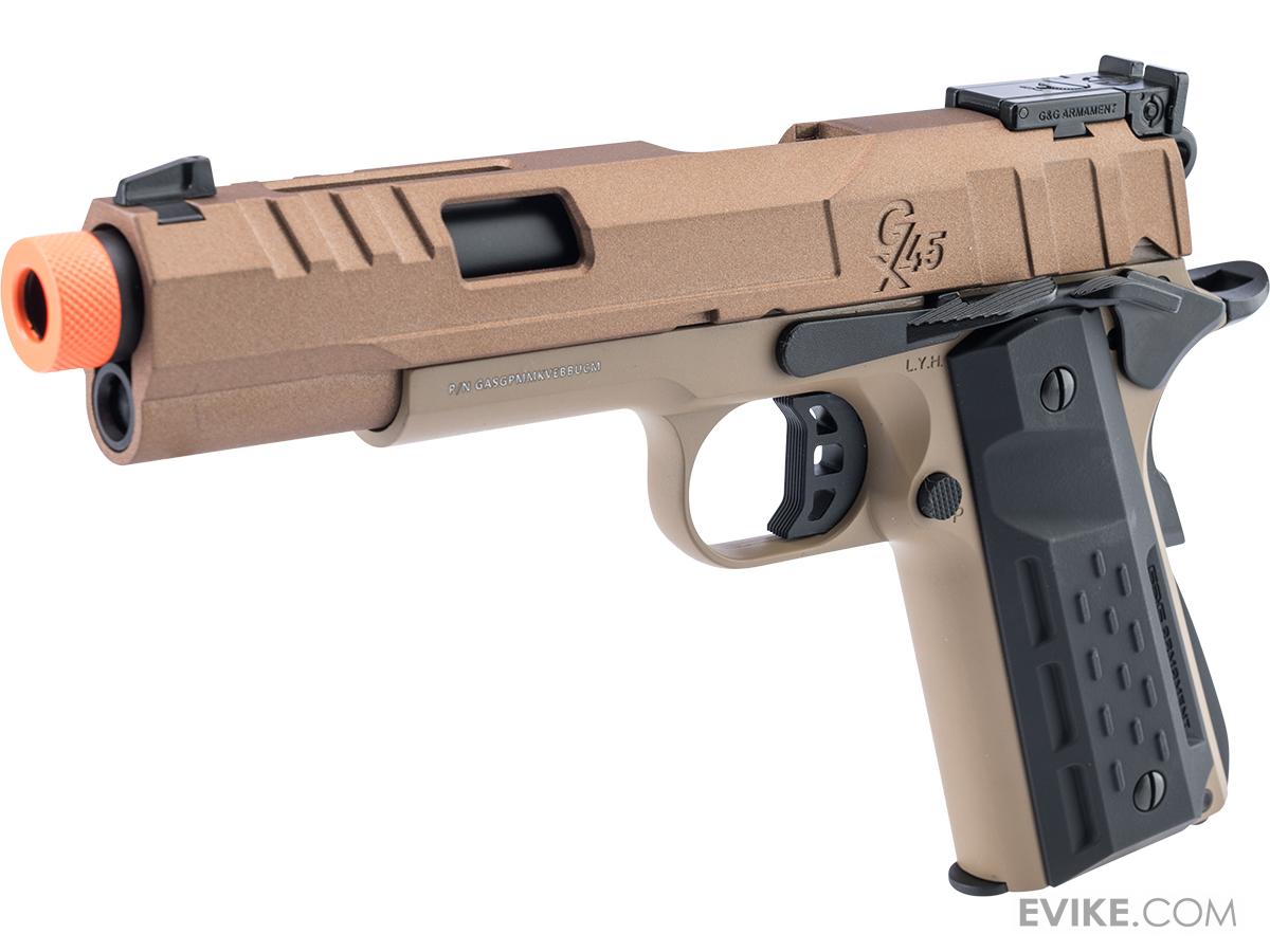 G&G GX45 MkV Gas Blowback Airsoft Pistol (Color: Dark Earth