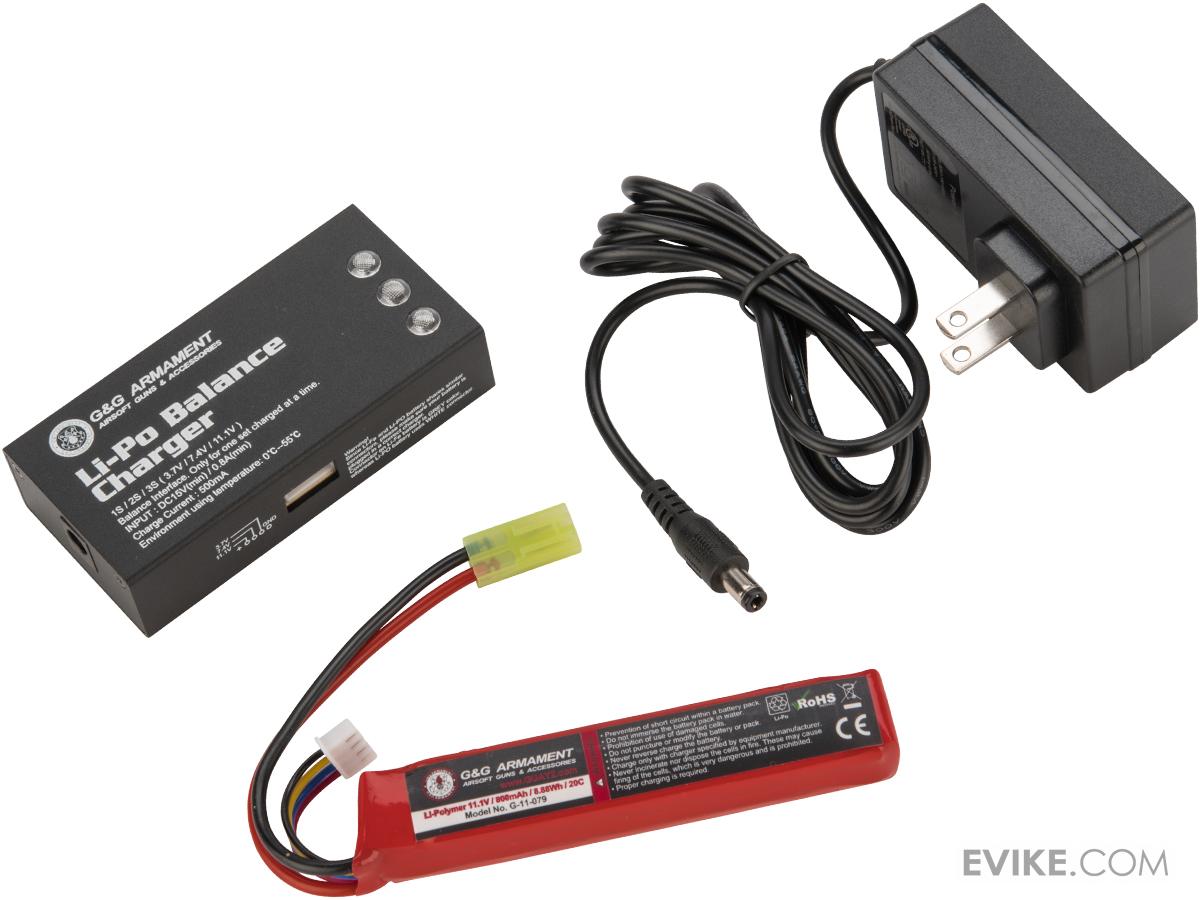 G&G 11.1V 800mAh LiPo Battery Package with Balance Charger