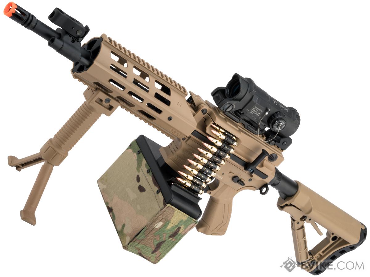 G&G CM16 LMG Airsoft AEG Light Machine Gun (Color: Tan)