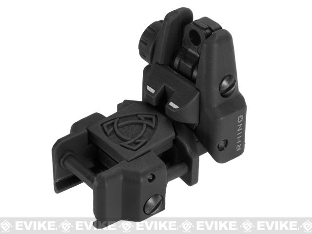 Rhino Flip-Up Tactical Back-Up Rifle Sight by APS - Rear Sight (Color: Black)