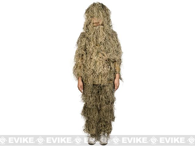 Adventure Gear Full Body 3-Piece Concealment Ghillie Suit Set for Children - Desert (Size: Small/Medium)