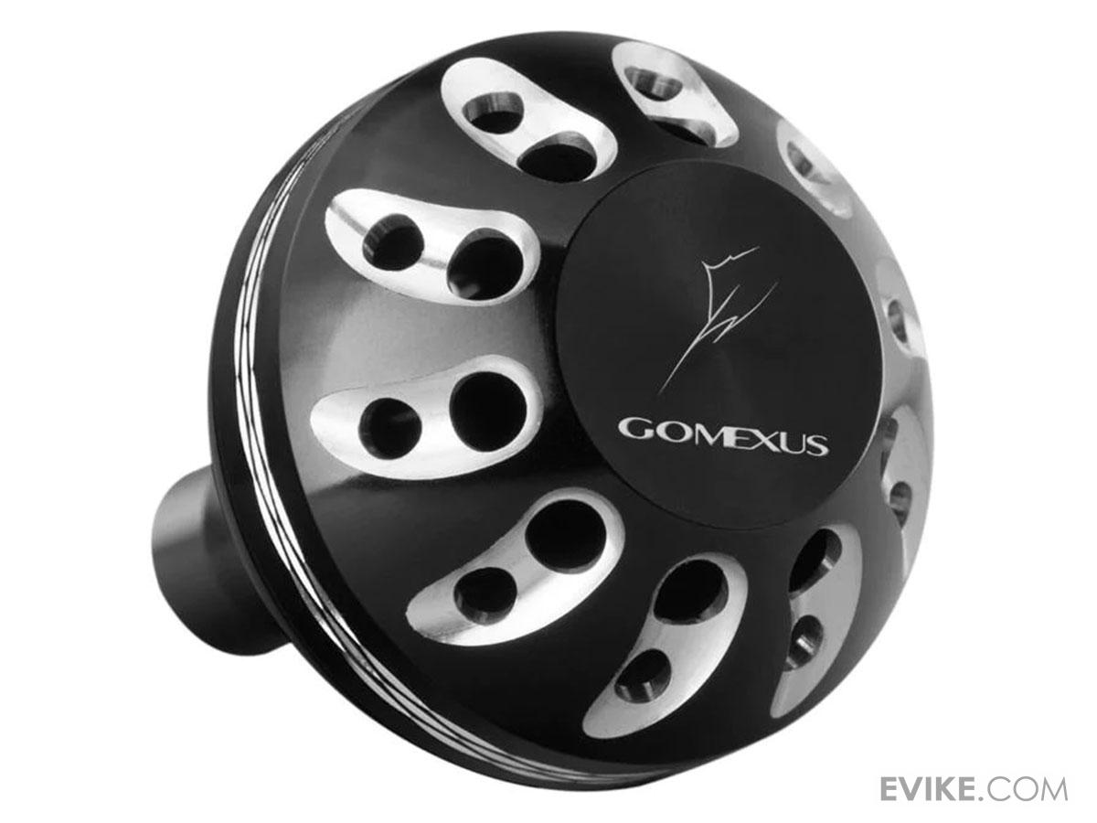 Gomexus Round Power Knob for Spinning Reel (Color: Black-Silver / 41mm)