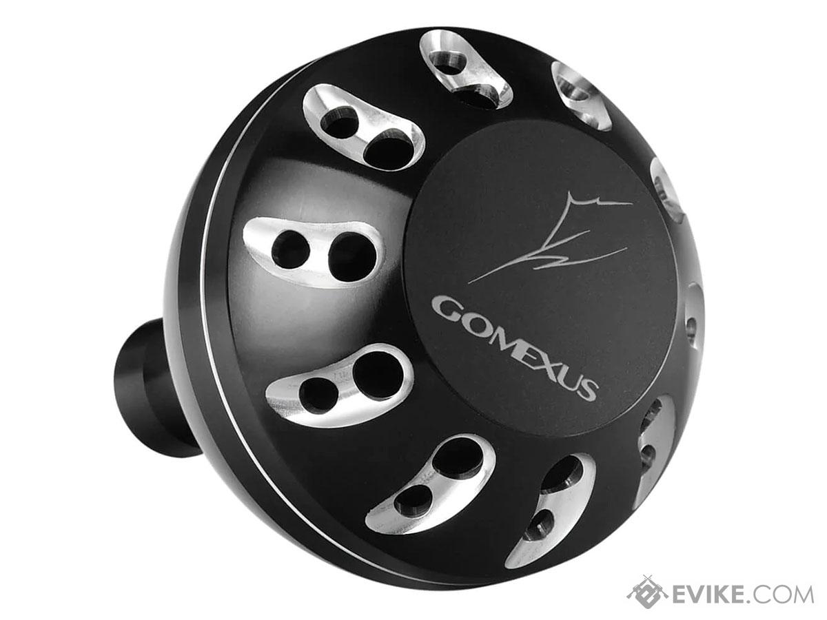 Gomexus Round Big Power Knob for Spinning Reel (Color: Black-Silver / 47mm)