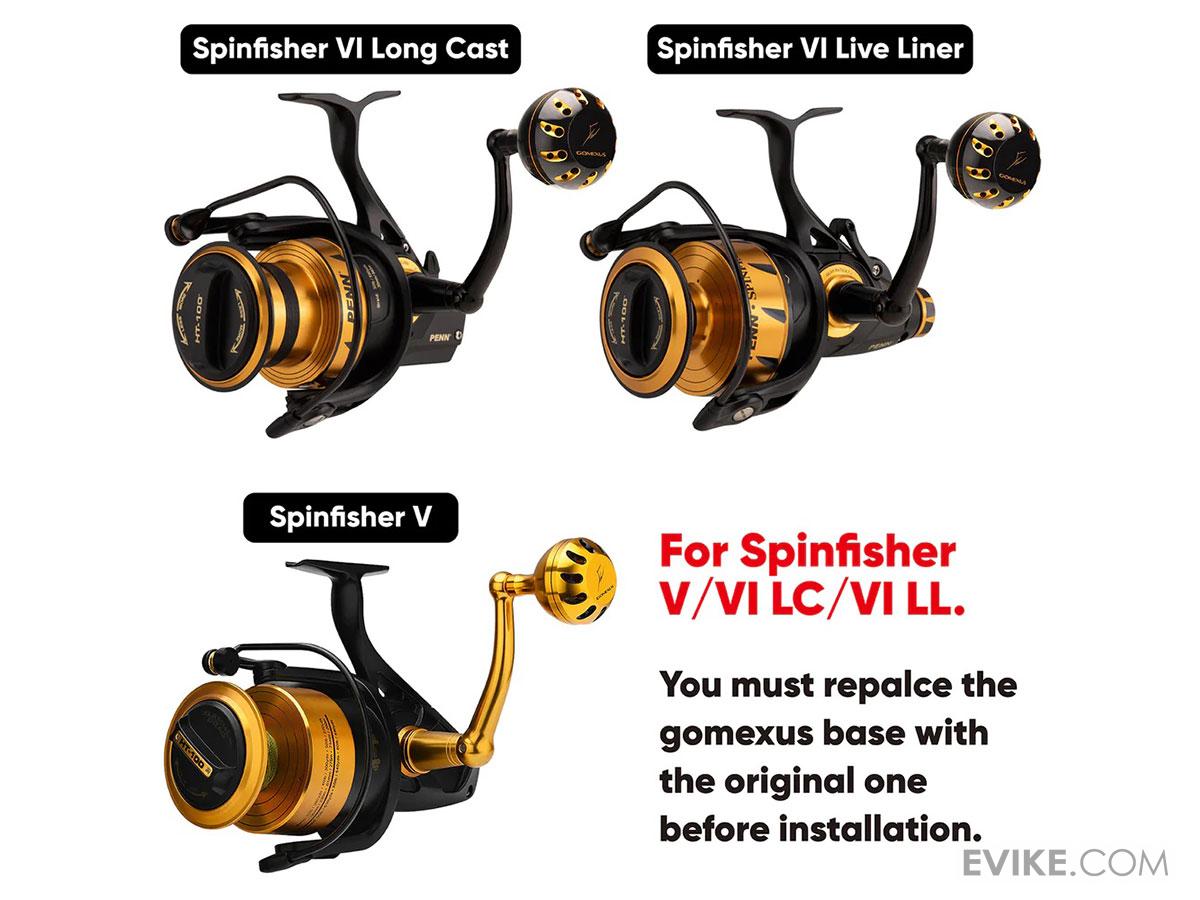 Gomexus Reel Handle w/ Round Power Knob for Penn Spinfisher VI (Color