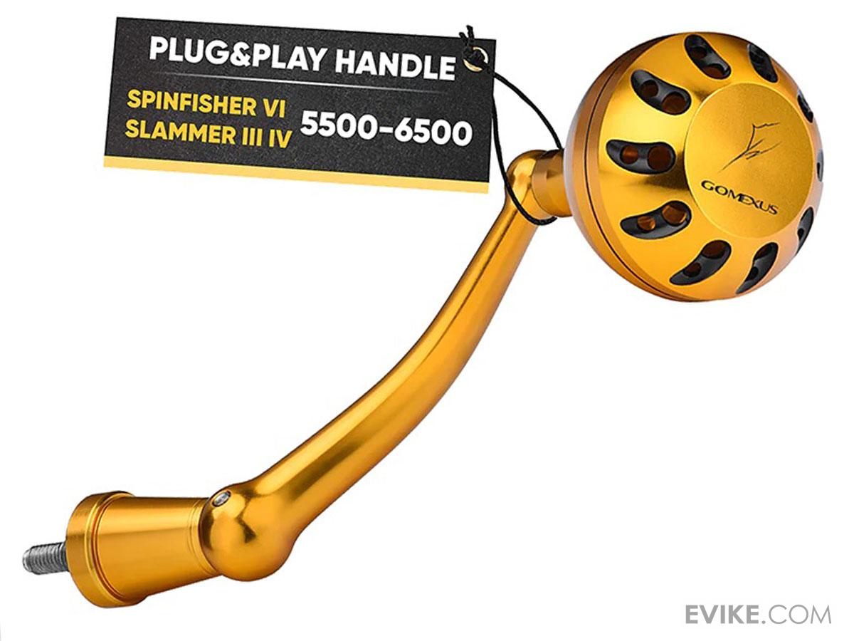 Gomexus Tackle Power Handle for Penn Spinfisher V/VI & Slammer Spinning Reels (Model: 5500 - 6500 / Gold Handle)