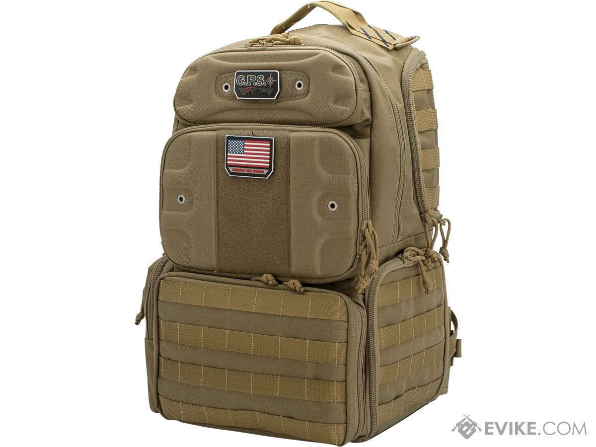 G-Outdoors Tactical Range Backpack (Model: Tall / Tan / 4 Pistol)