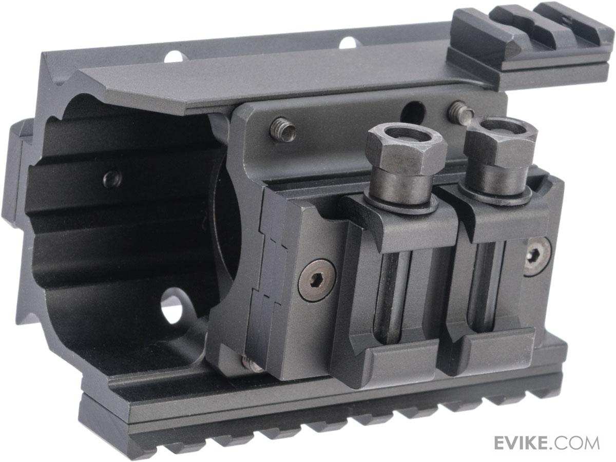 G&P 30mm Height Adjustable Sniper Scope Mount w/ Railed Hood for Rifle Scopes (Color Black