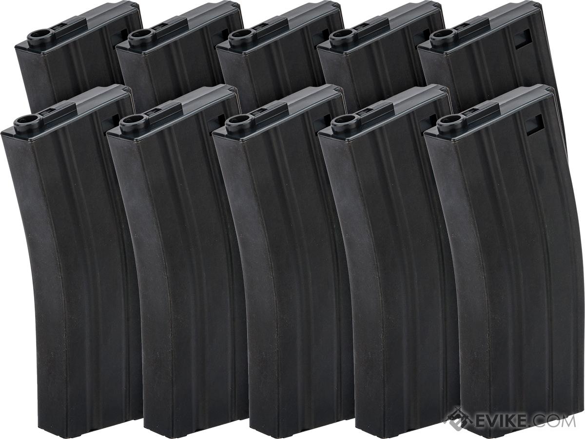 G&P Metal 130rd Mid-Cap Magazine for M4 / M16 Series Airsoft AEG Rifles (Color: Black / Set of 10)