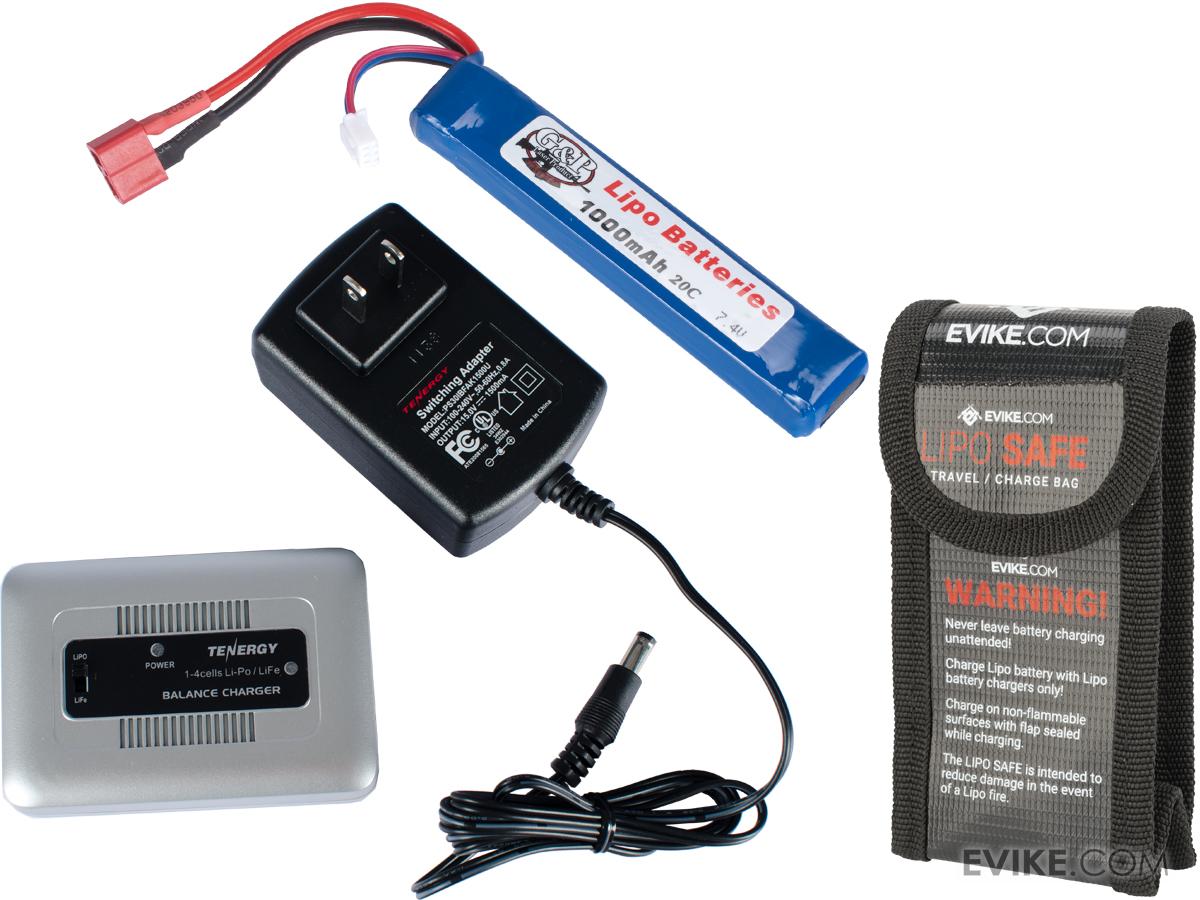 AEG LiPo Battery Starter Package w/ Smart Charger & LiPo SAFE (Battery