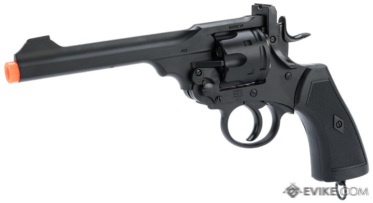 English Webley Licensed MK VI Airsoft Revolver by Win Gun (Color: Black)