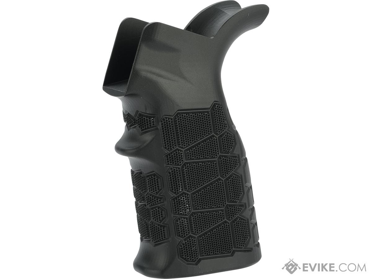 G&P CNC Machined Aluminum Waffle Motor Grip for M4 AEGs (Color: Black / Stippled)
