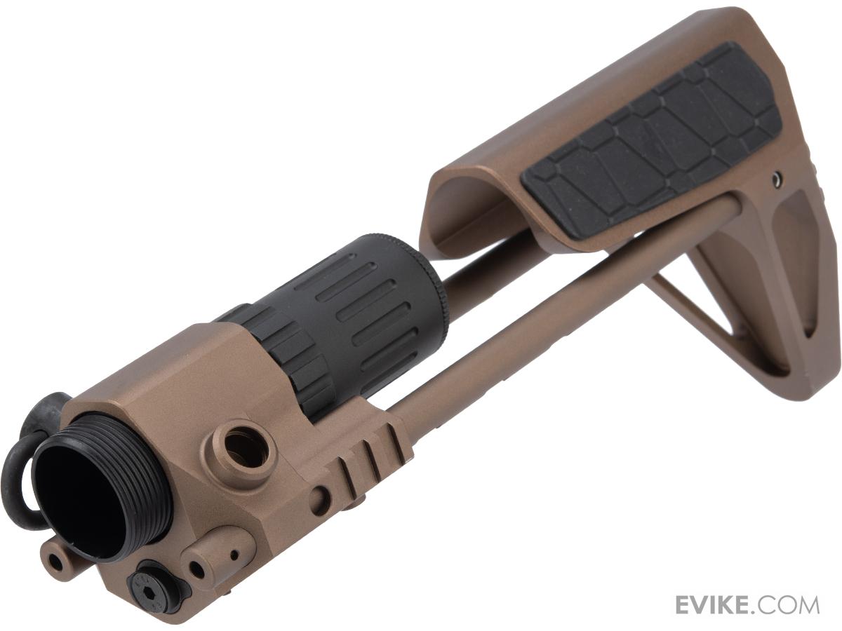 G&P Aluminum Slim PDW Stock for TM M4A1 MWS Gas Blowback Rifles (Model Snake / Sand